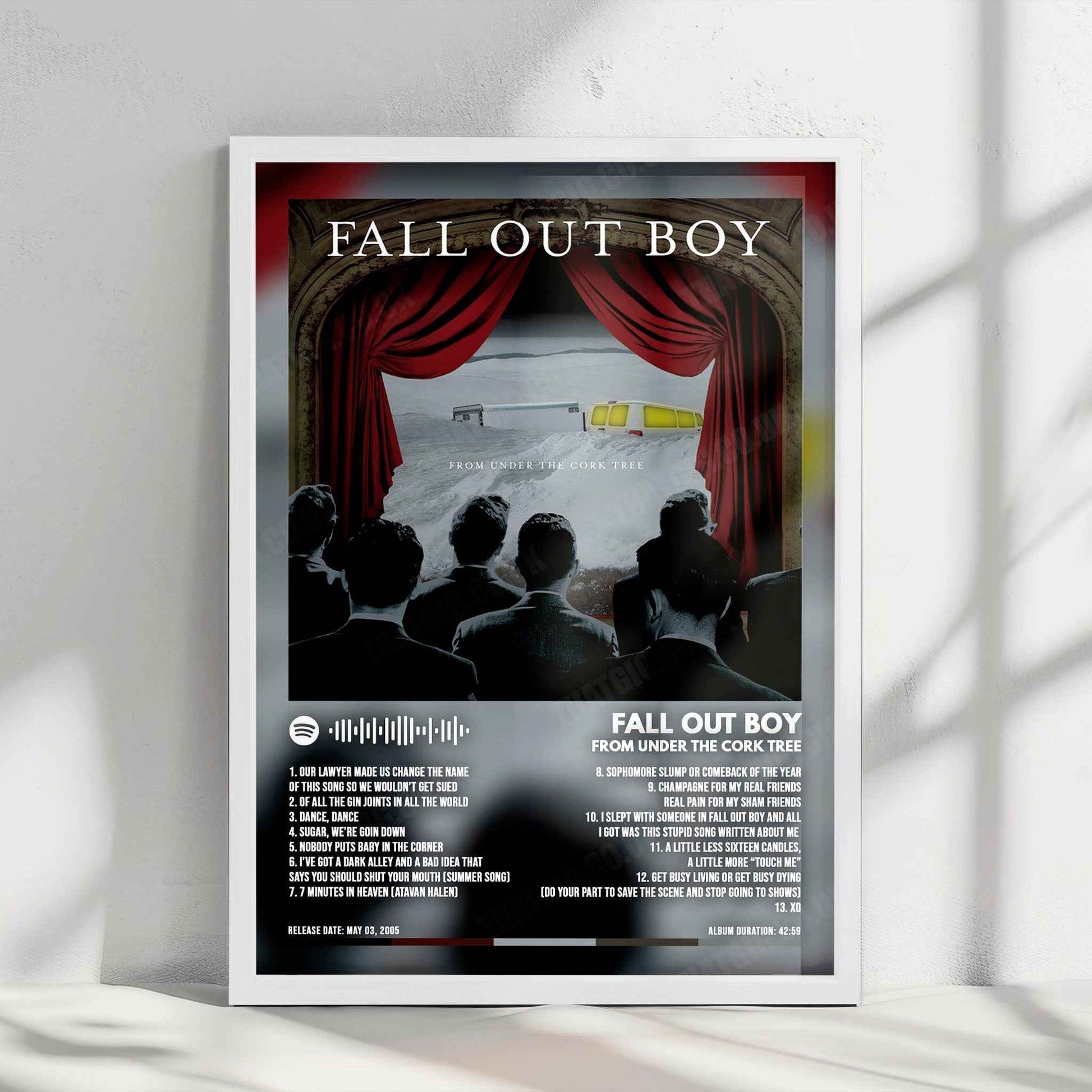Fall Out Boy "From Under the Cork Tree" Album Cover Poster - with Complete Tracklist