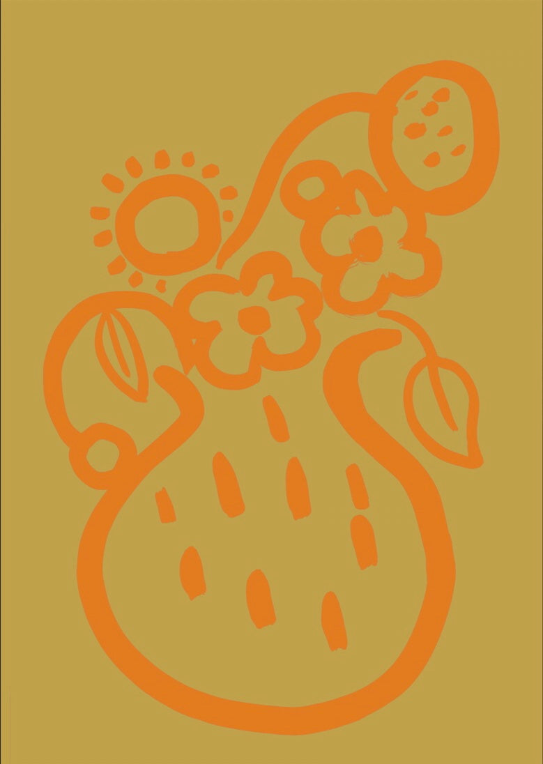 Vase print - Yellow + Orange