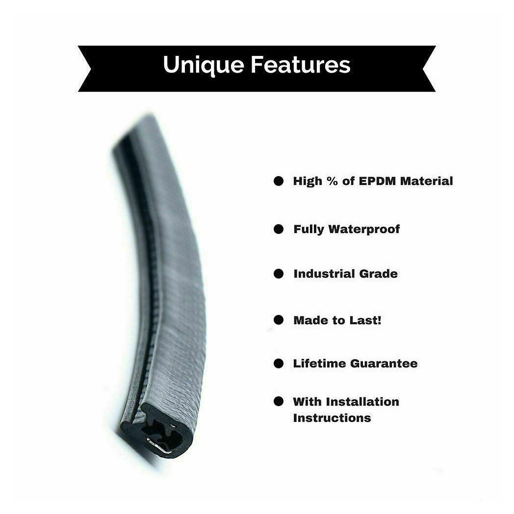 12M Car Door Boot Edge Protector Strip Trim U Shape Guard Seal Rubber Black UK