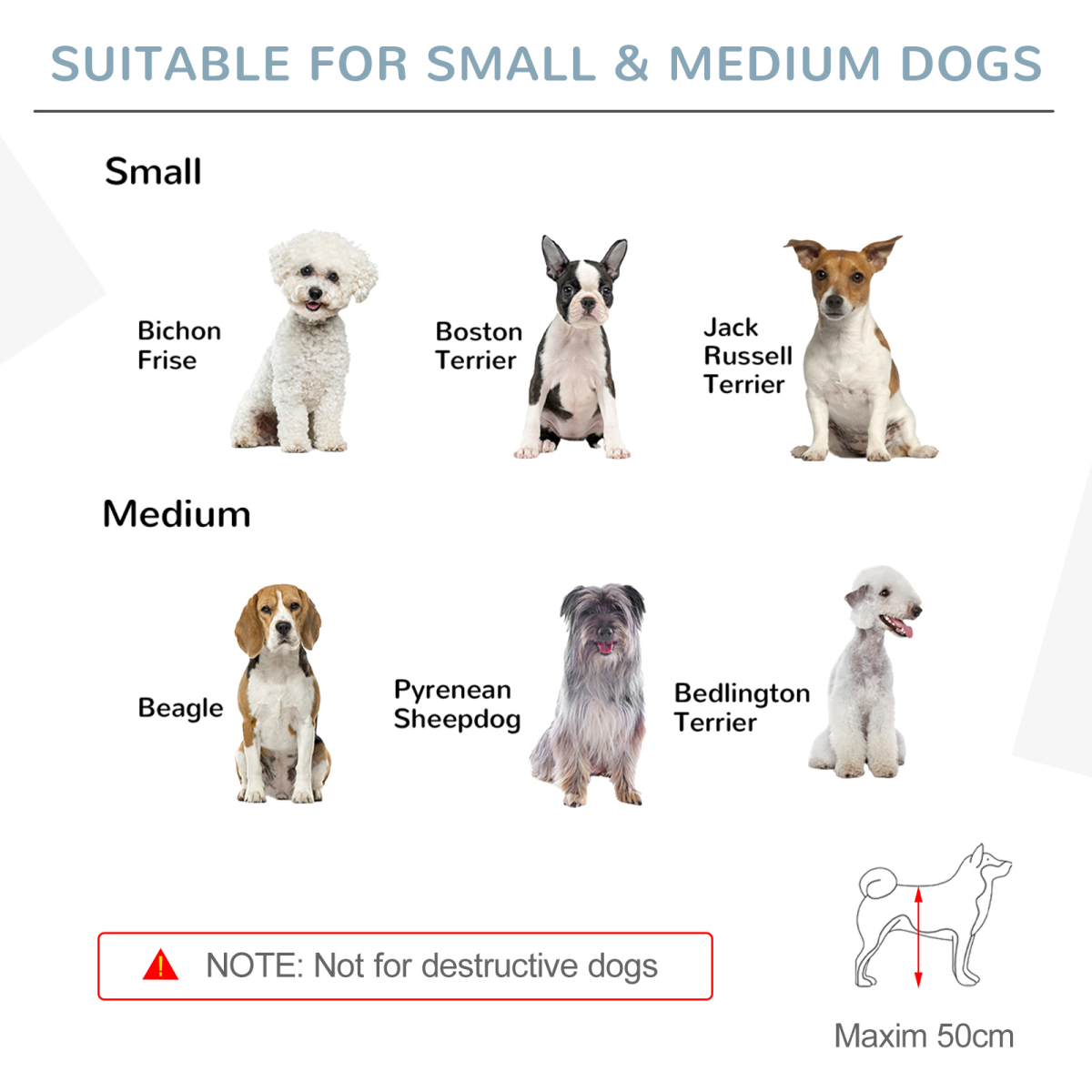 Wooden Foldable Dog Safety Barrier w/ 4 Panels for Small&Medium Dogs Blue Grey