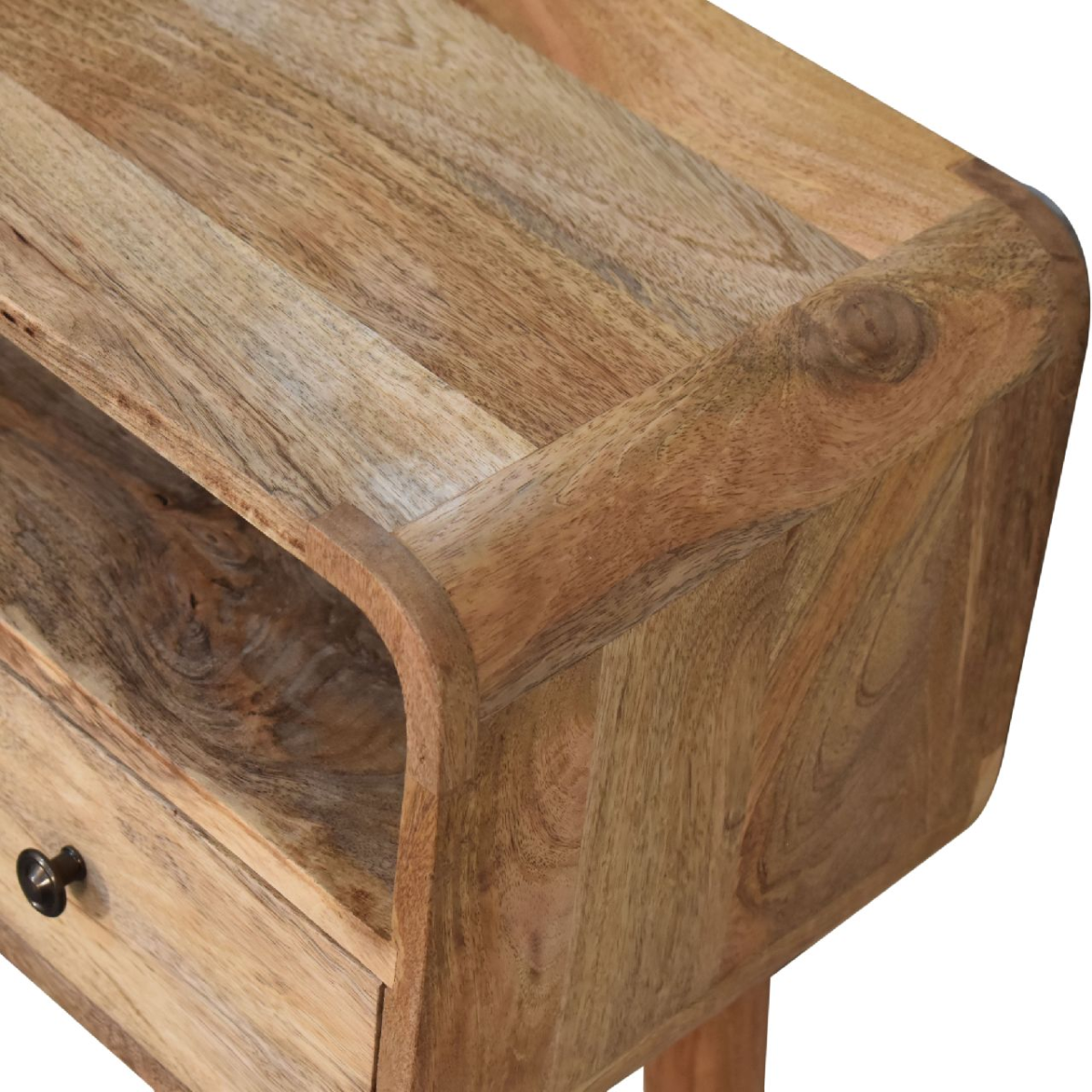 Artisan Furniture Solid Wood Mini Curved Oak-ish Console Table