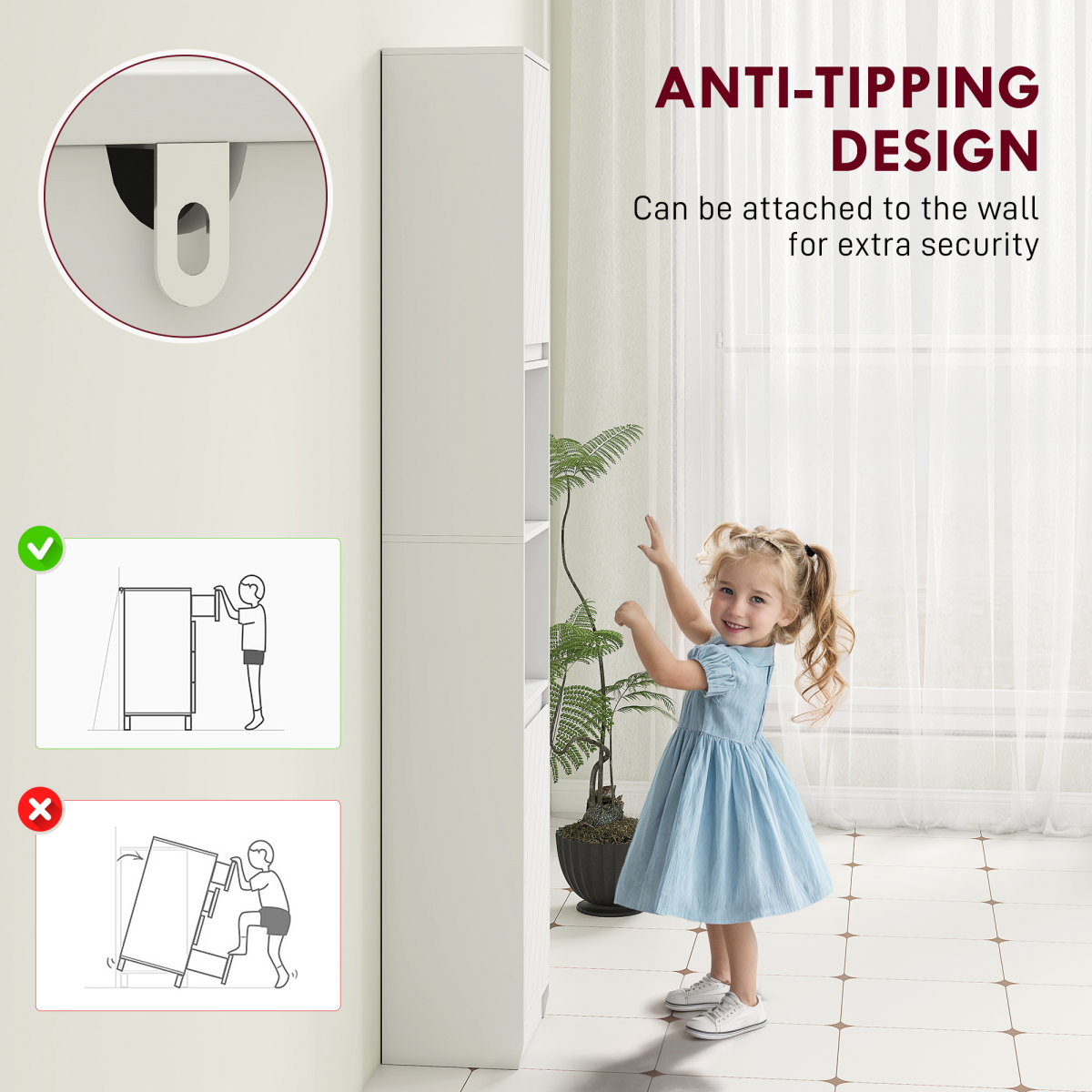 Bathroom Storage Cabinet-White