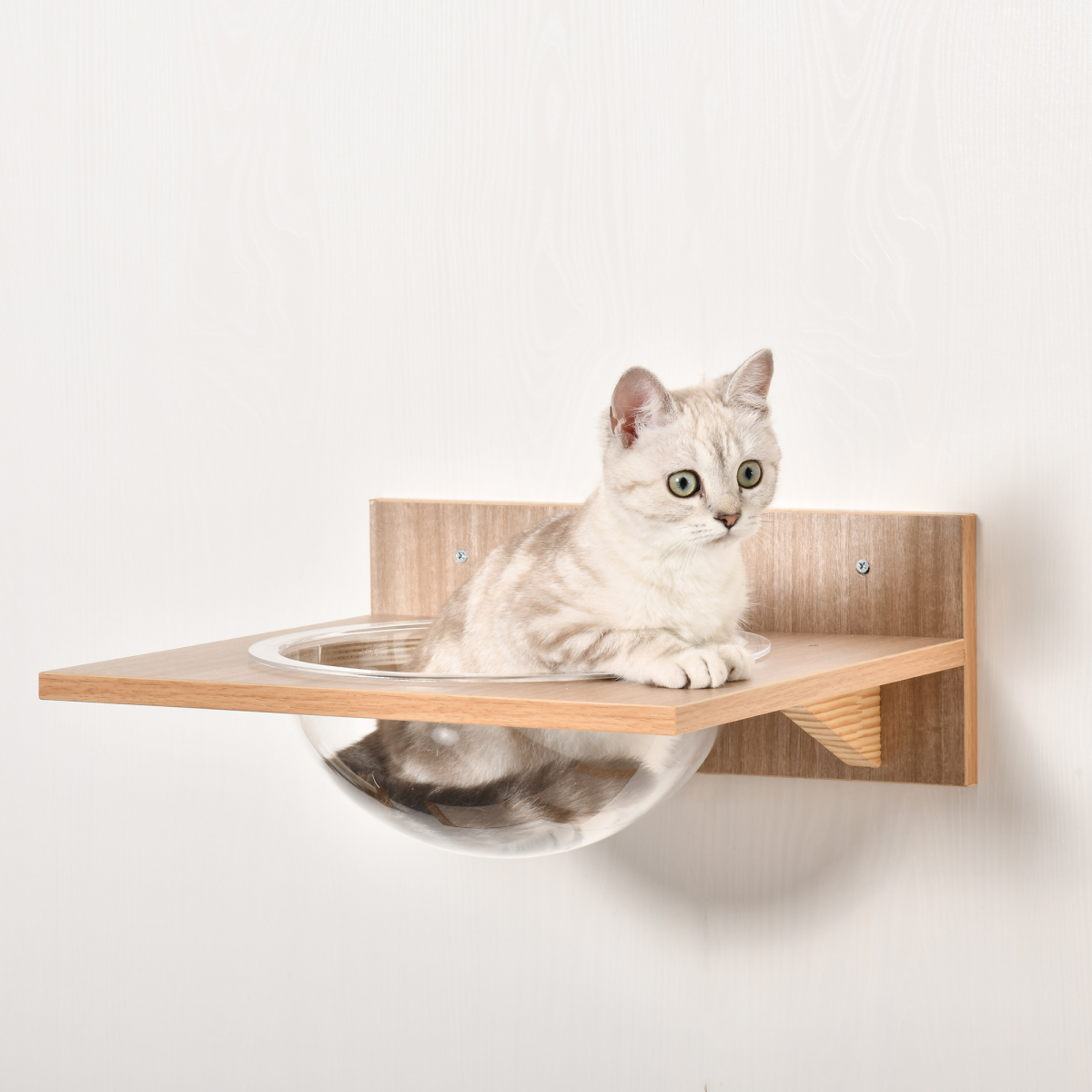 Cat Tree 4PCs Wall-mounted Shelf Set Climbing Tower W/ Hammock Scratching Post