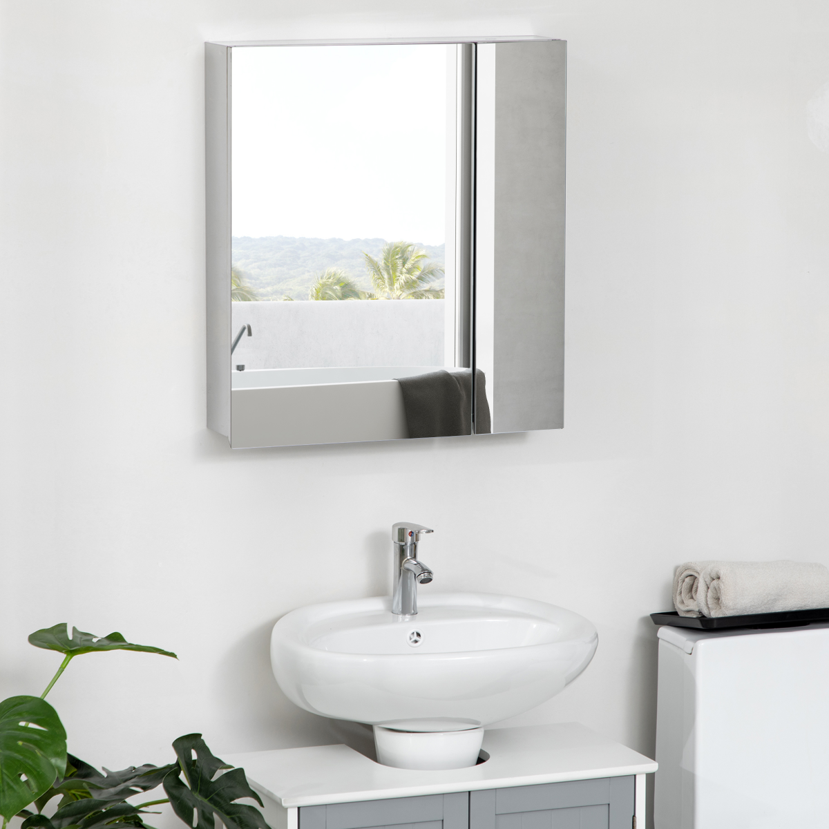 Bathroom Cabinet with Mirror ( Amazon Shipping)(Prohibited by WalMart)