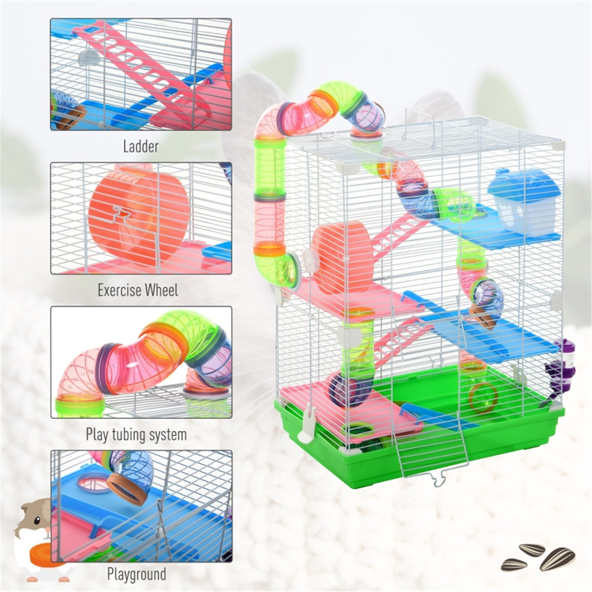 Hamster Cage 18" L x 11.75" W x 22.75" H (Without Tube and Water Bottle)