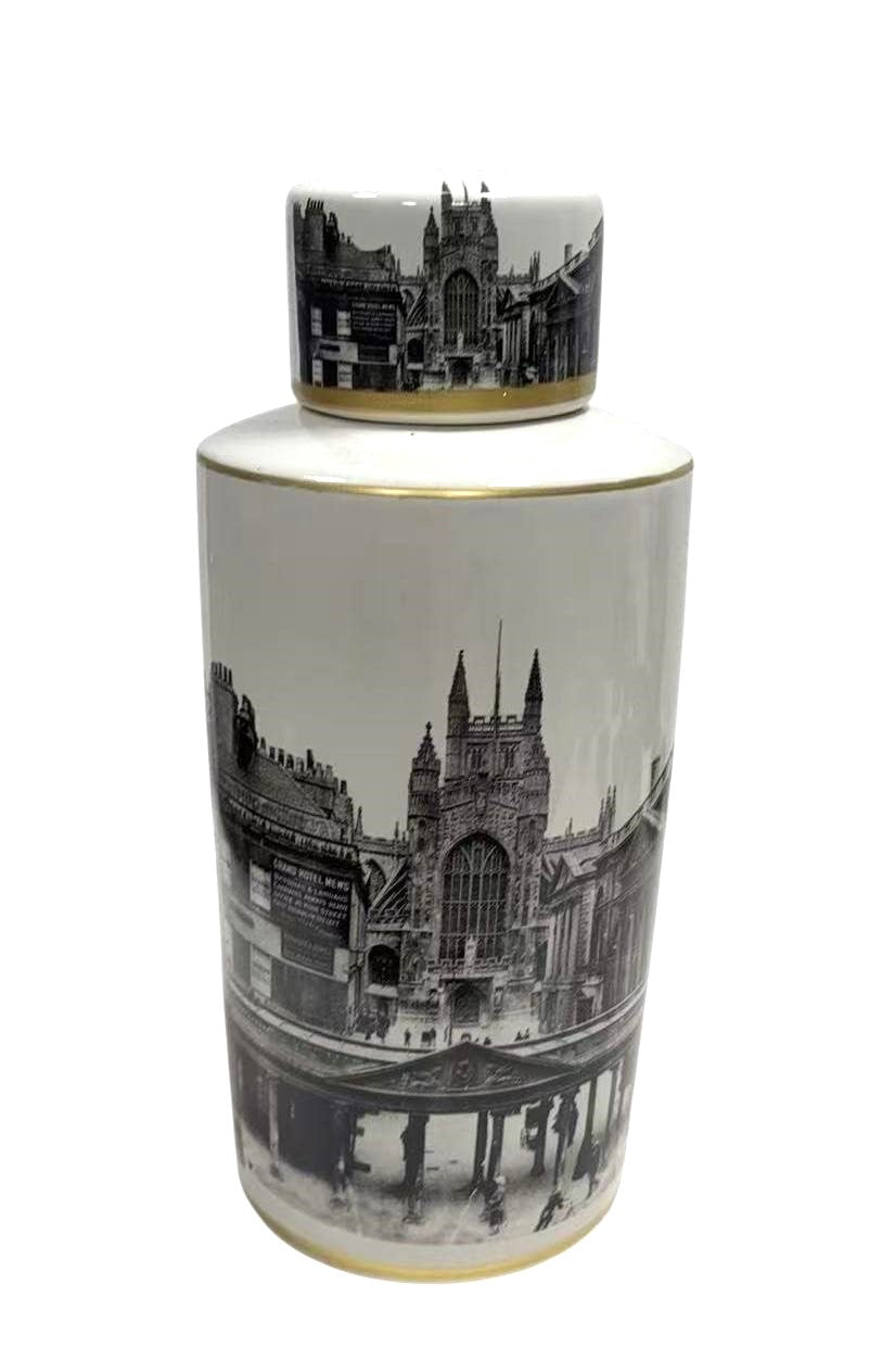 36CM CERAMIC JAR WITH LID