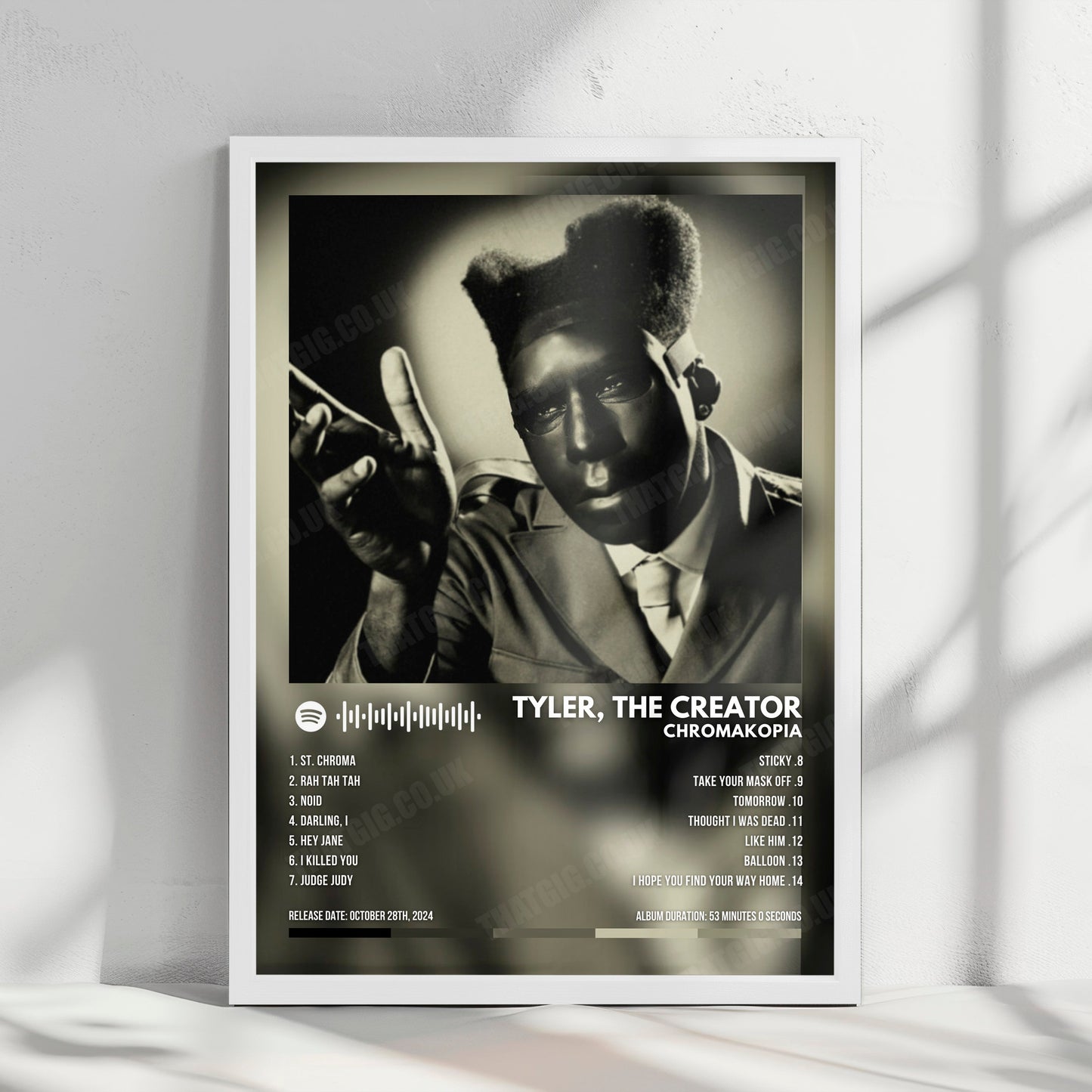 Tyler, The Creator "Chromakopia" Album Cover Poster - with Complete Tracklist
