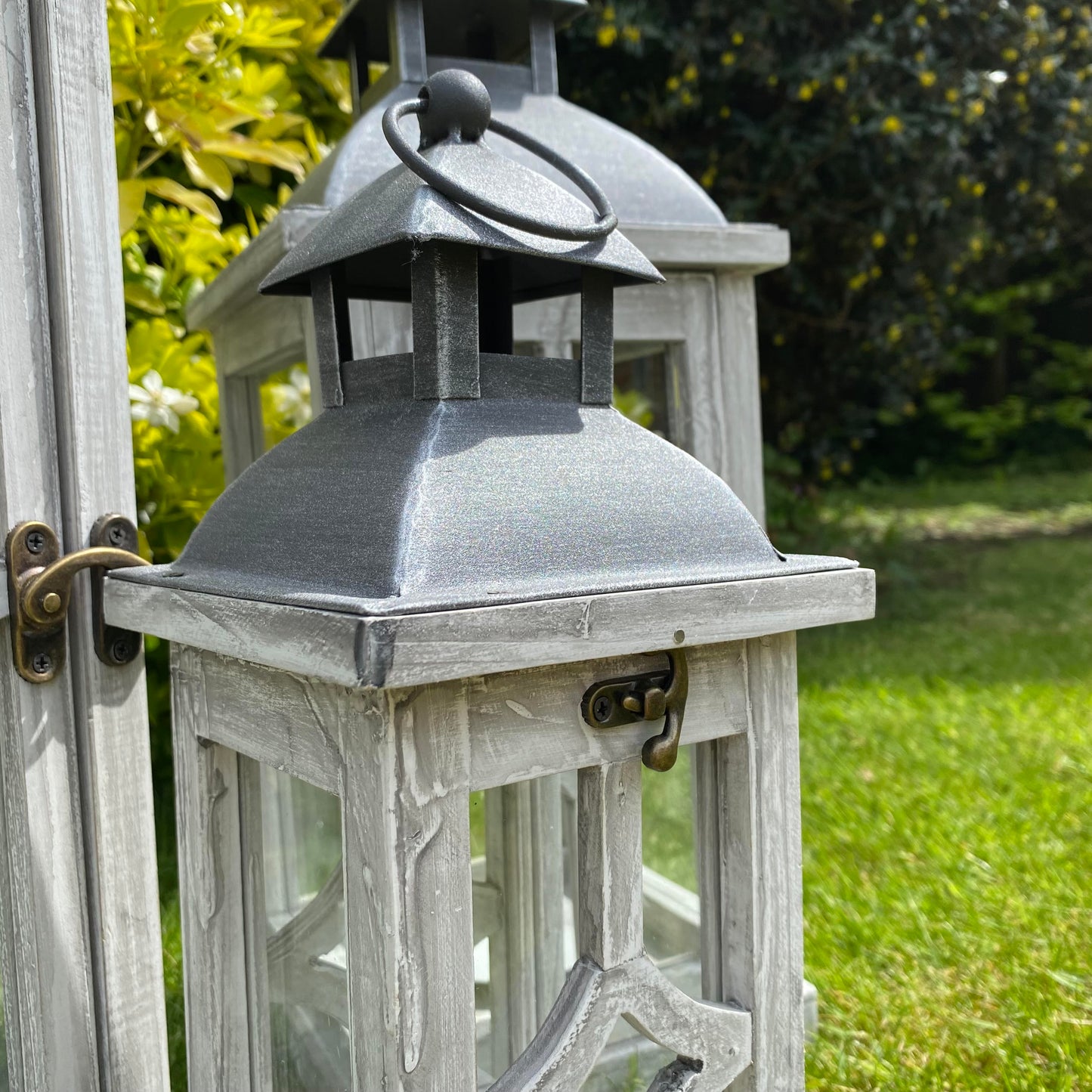 66/50/34CM SET 3 WOODEN LANTERNS