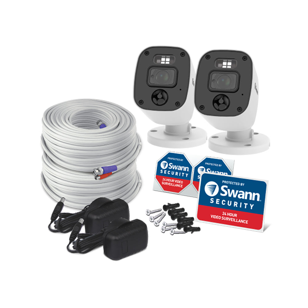 Swann 1080P Wired DVR CCTV Add-On Bullet Camera - Pack of 2