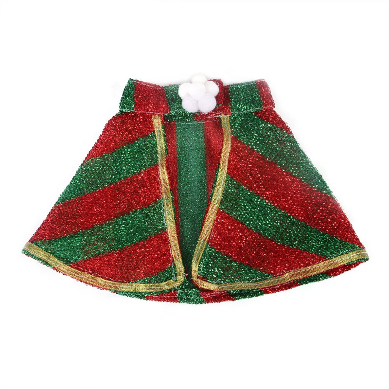 Cat Small White Floral Striped Top Dog Snowflake Festive Cloak