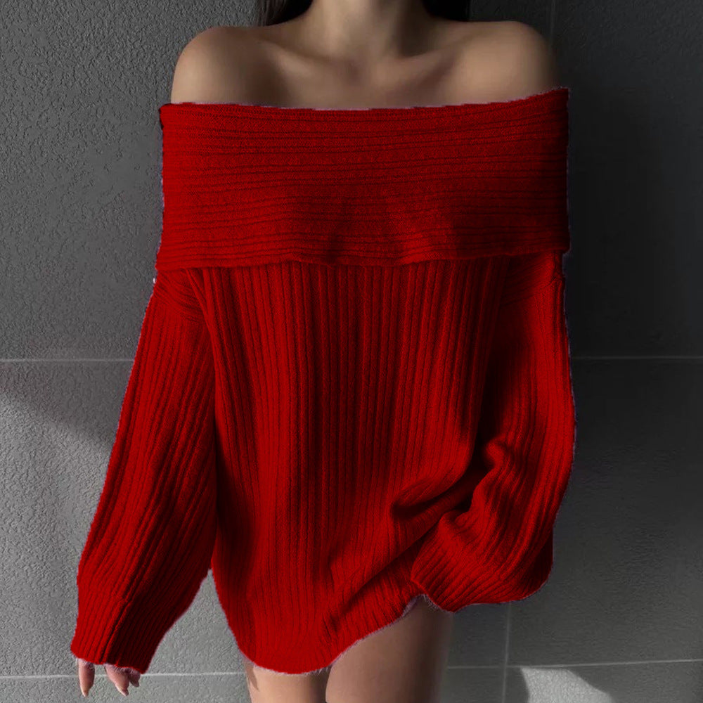 New Sexy Hot Girl Long Sleeve Loose Sweater For Women