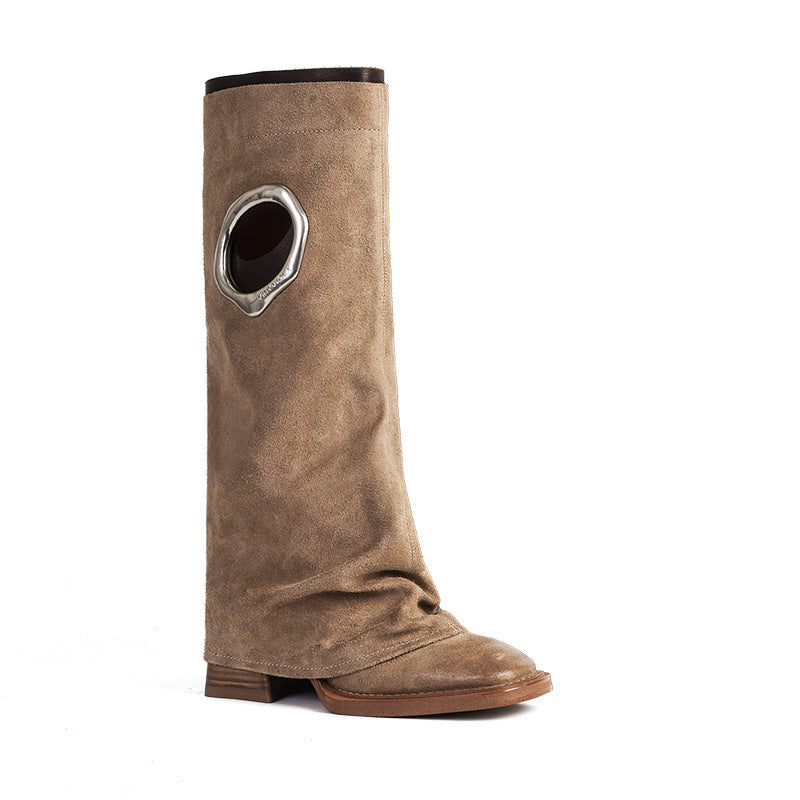 Women's All-matching Mid Heel Knee-high Boots