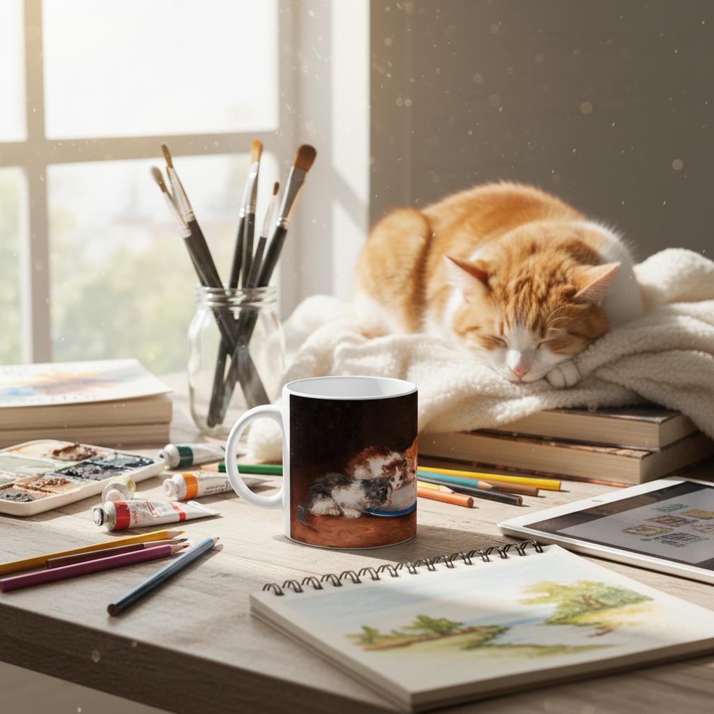 πΎ Arthur-Alfred Brunel de Neuville Cat Art Mug β A Purrfect Gift for Cat Lovers! π±β