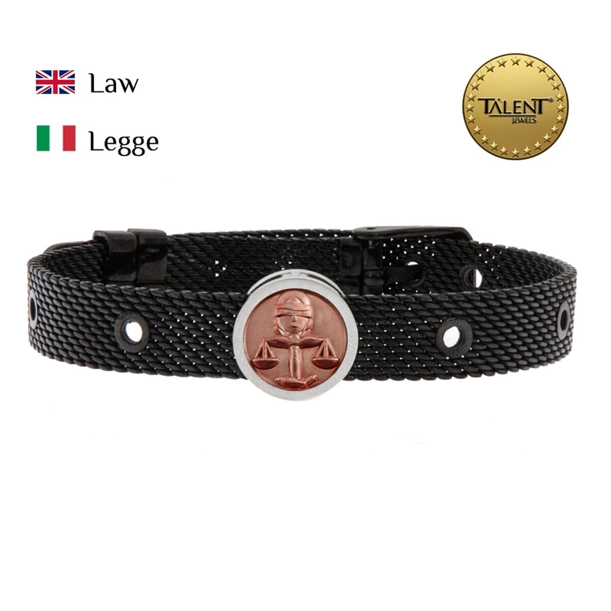 Unisex Bracelet Law Talent Jewels TJA-2-05-02-2-235 Black