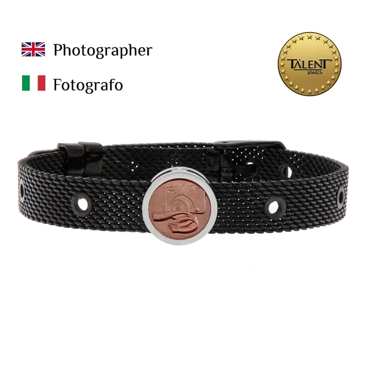 Unisex Bracelet Photographer Talent Jewels TJA-3-07-02-2-235 Black