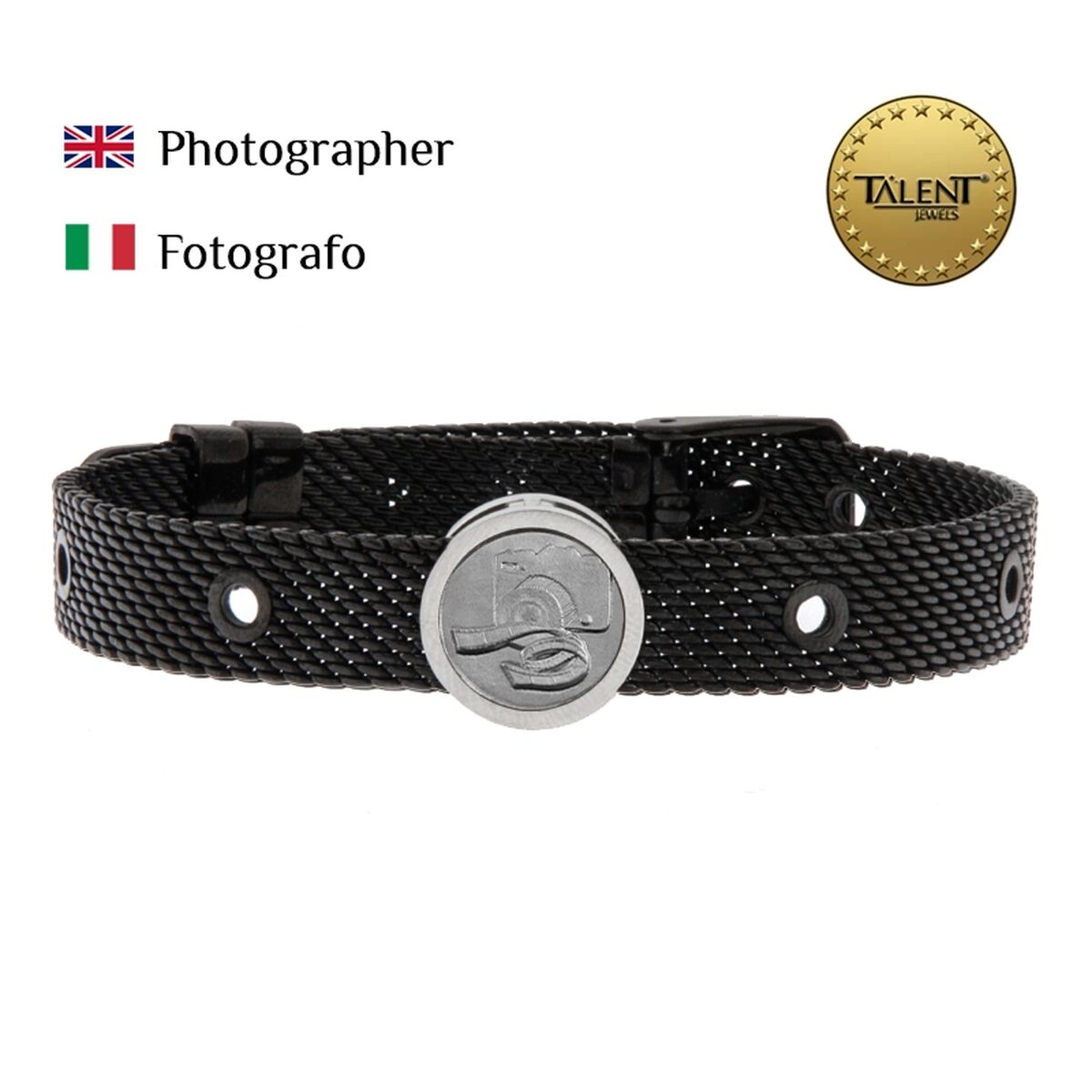 Unisex Bracelet Photographer Talent Jewels TJA-3-07-03-2-235 Black