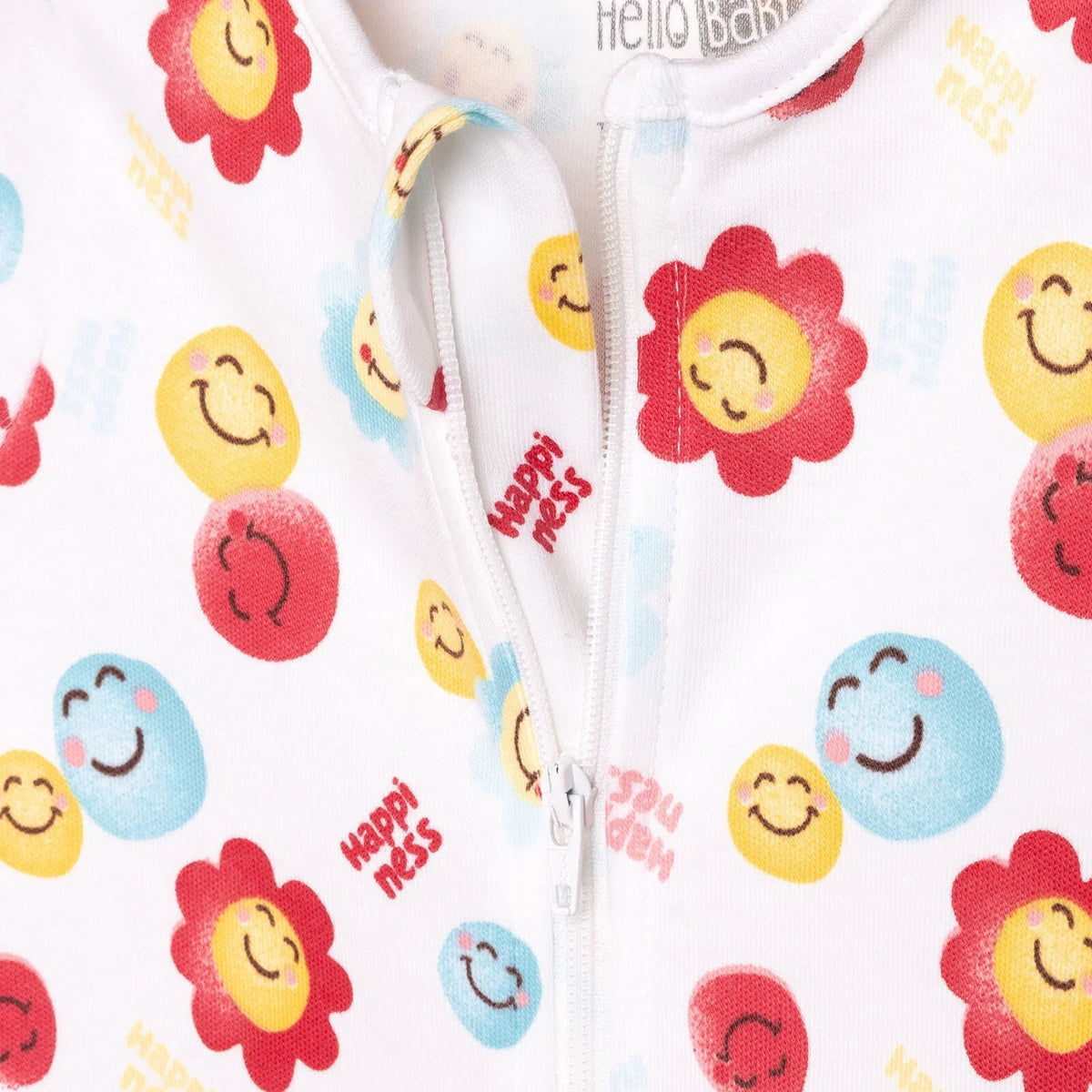 HelloBaby Smiley Print Baby Sleepsuit with Feet (Newborn to 9 Months)