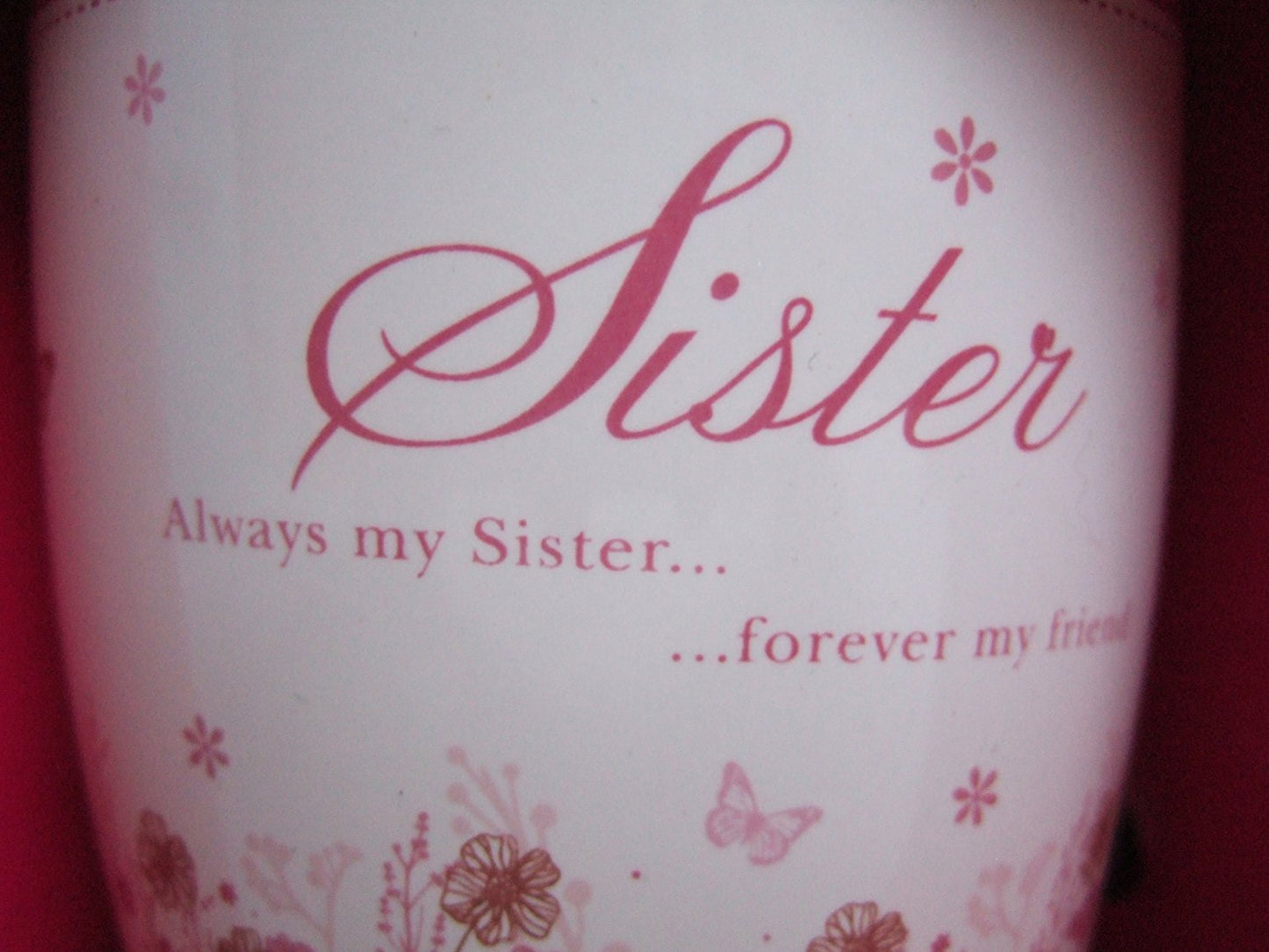 "Sister" Pink Floral Sentimental Mug With Presentation Box