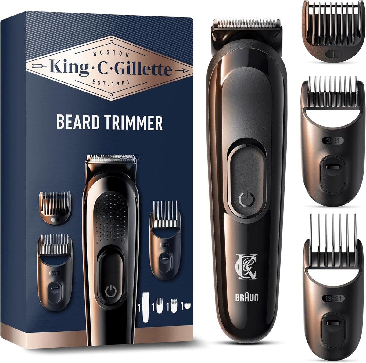 King C. Gillette - Beard Trimmer With 3 Combs EU PLUG, New but open, scruffy box
