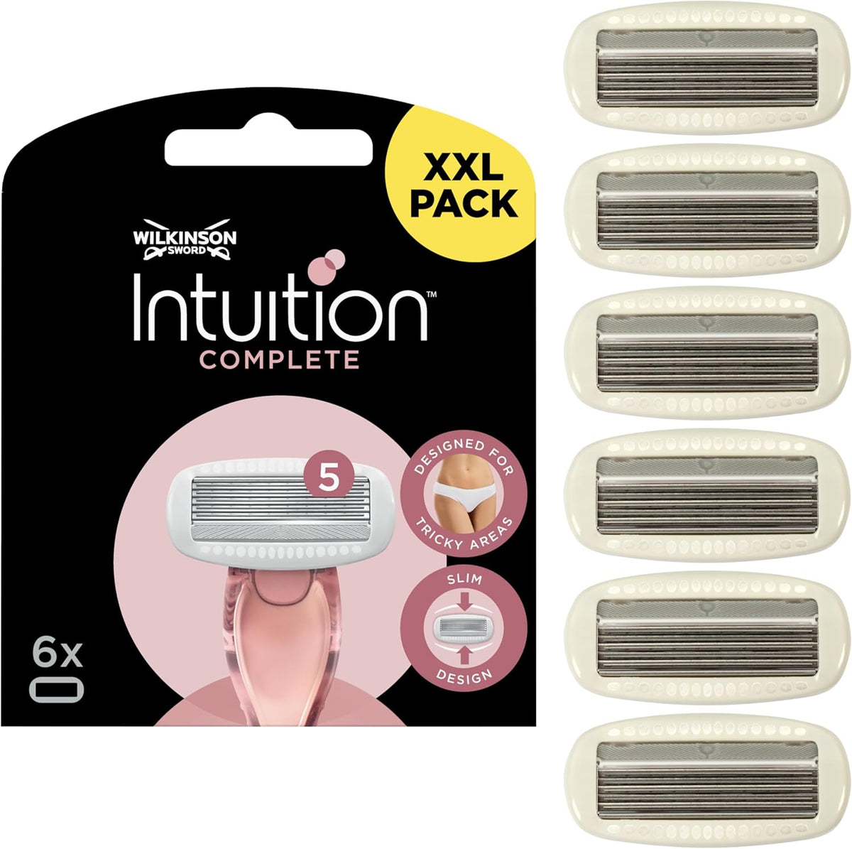 WILKINSON SWORD - Intuition Complete Blades For Women | Pack of 6 Razor Blade Refills. New but open scruffy box