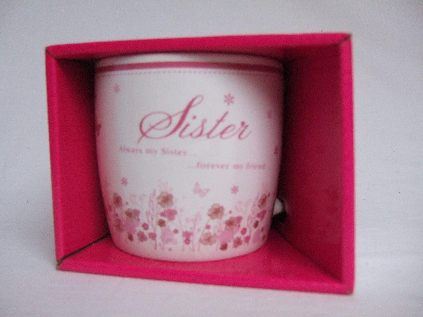 "Sister" Pink Floral Sentimental Mug With Presentation Box