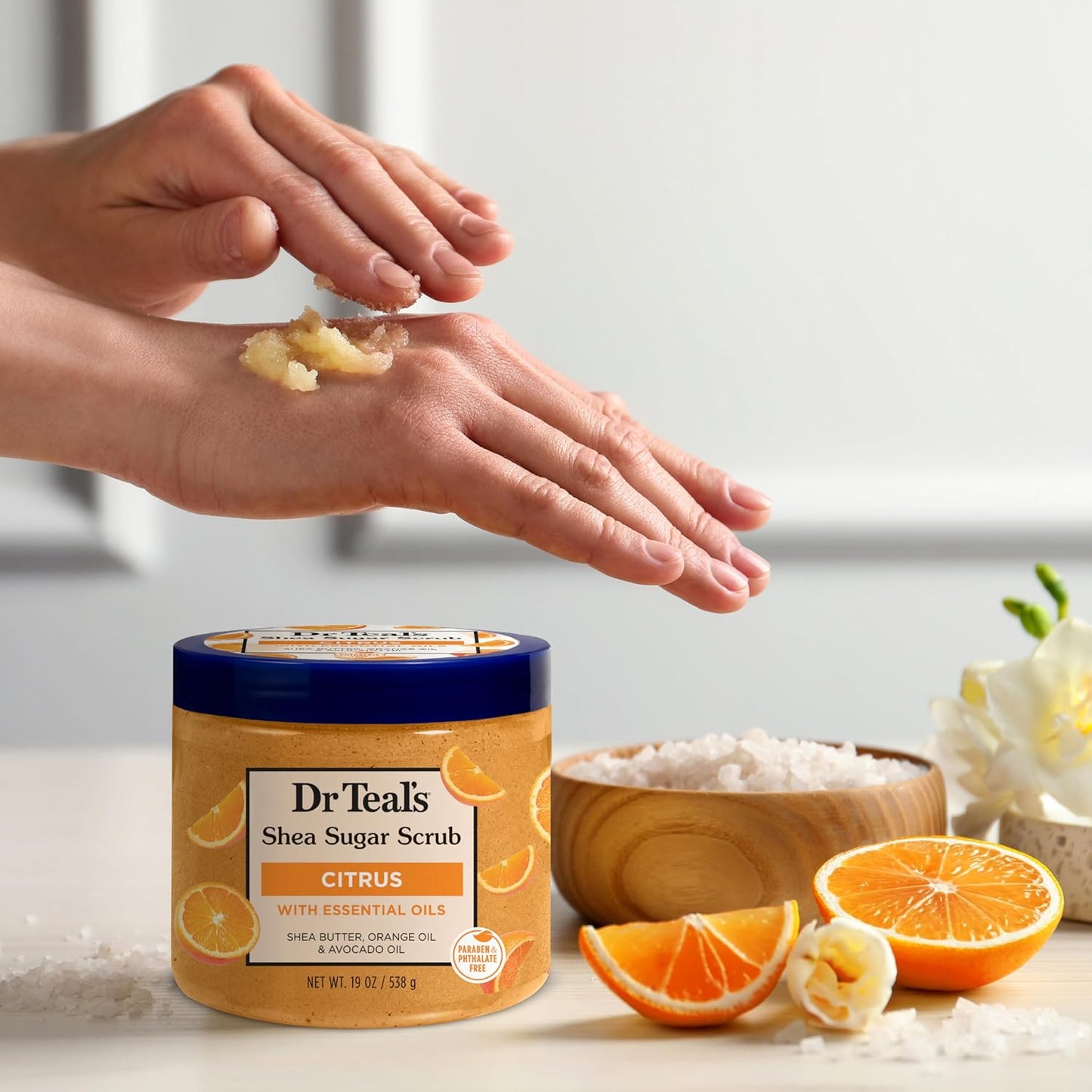 Dr Teal's Citrus Sugar Scrub with Essential Oils & Vitamin C 538g