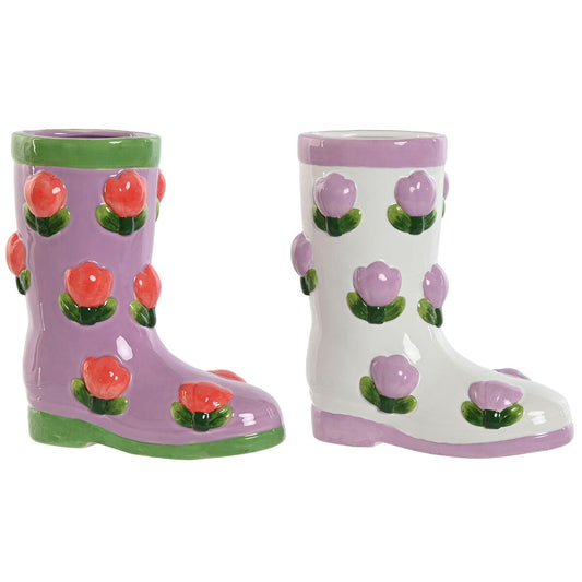 Planter Home ESPRIT White Lilac Dolomite Boot 21 x 11 x 22 cm (2 Units)