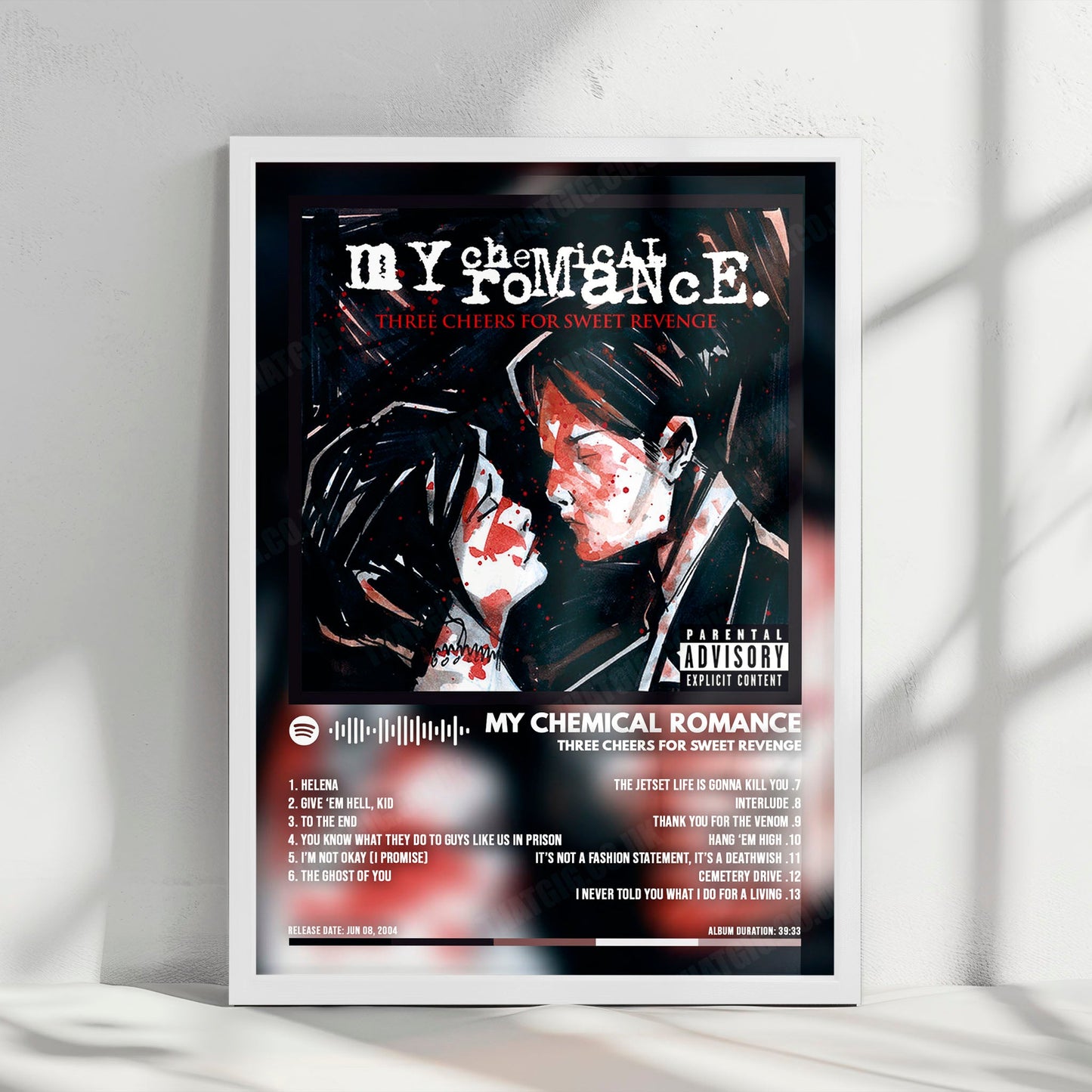 My Chemical Romance "Three Cheers for Sweet Revenge " Album Cover Poster - with Complete Tracklist