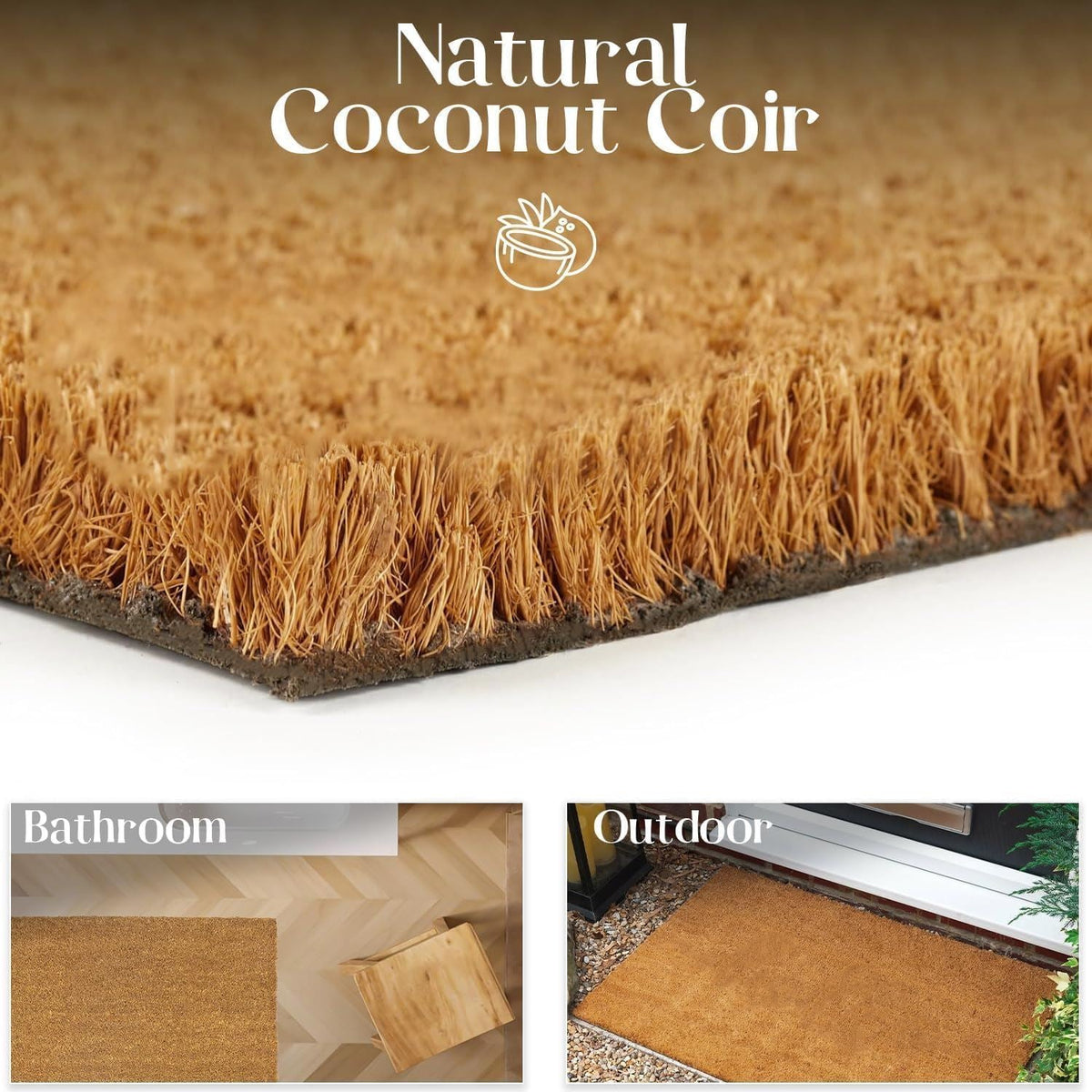 Plain Coir 100cm x 300cm - Brown Home Entrance Door Mat