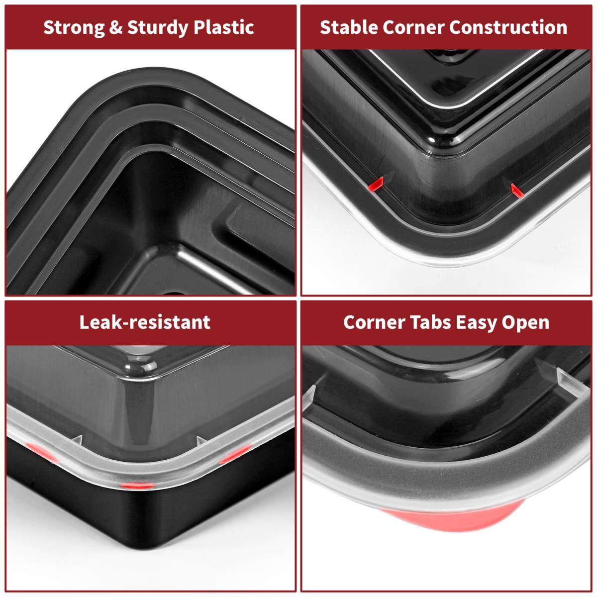 VINSANI 30pk 2 COMPARTMENTS MEAL PREP CONTAINERS 1010476