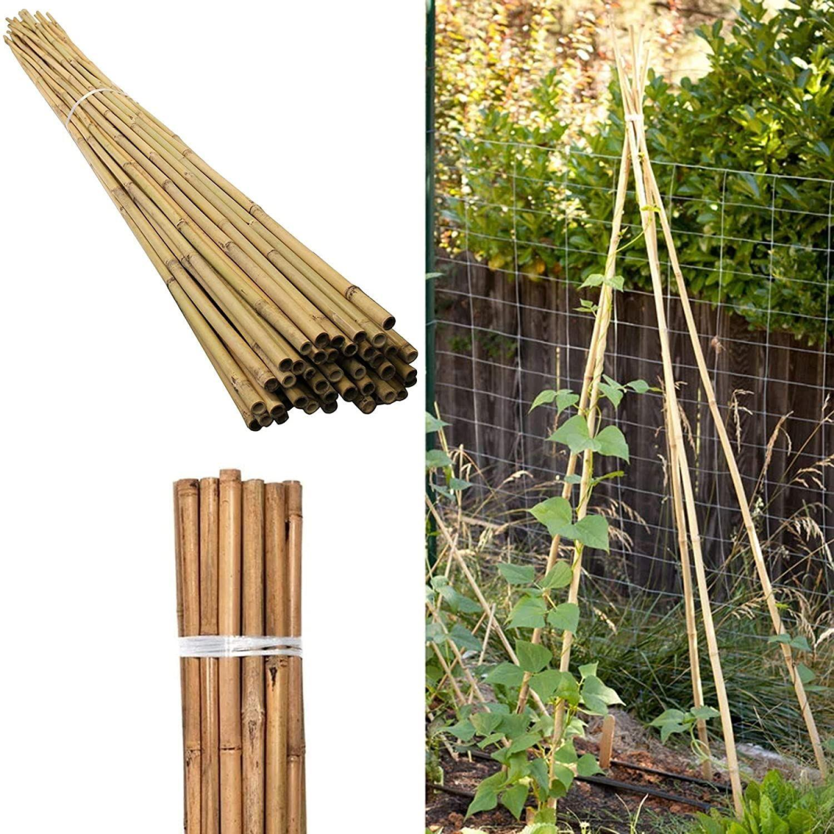 10 x 4FT Bamboo Canes Sticks 120cm