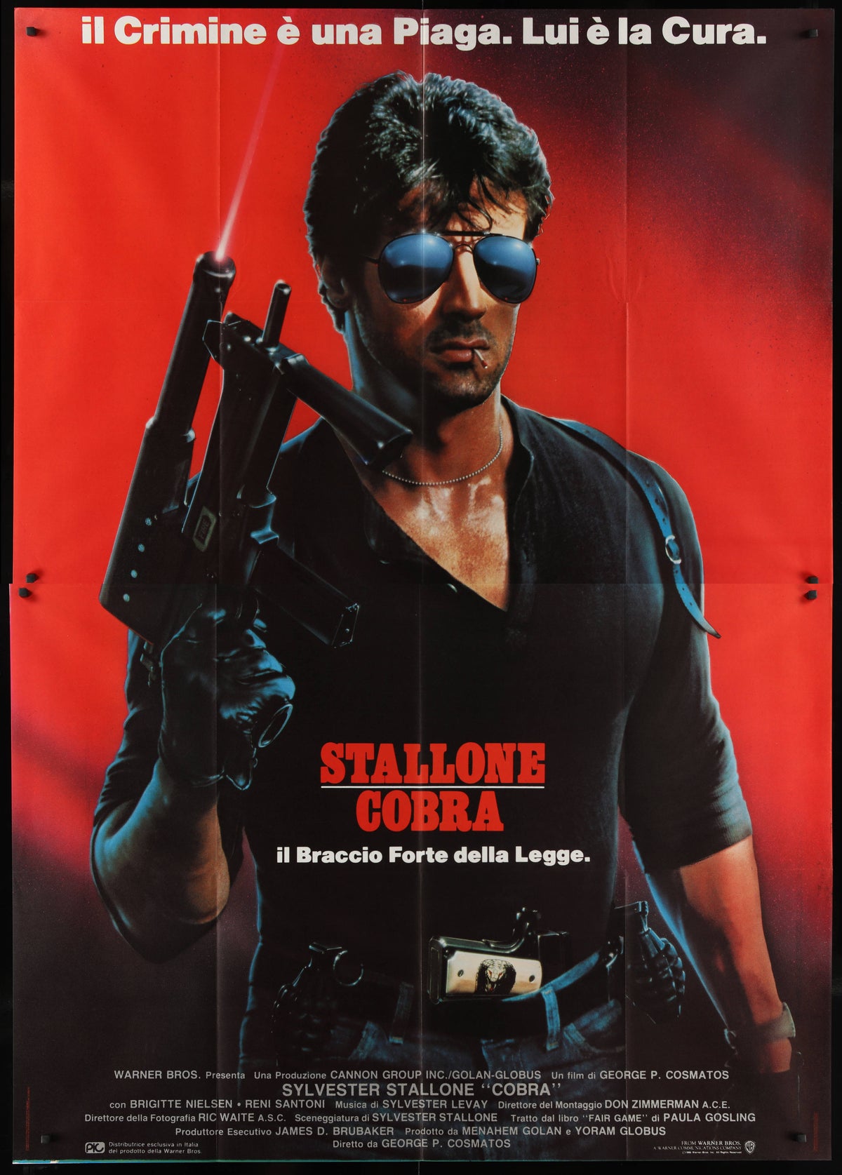 Cobra (1986) Original Italian Two Panel Movie Poster