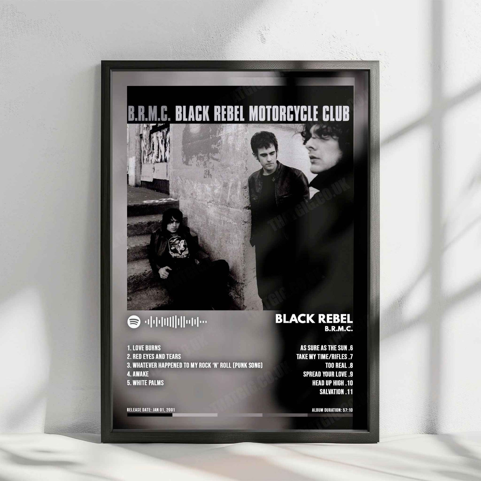 Black Rebel Motorcycle Club "BRMC" Album Cover Poster - with Complete Tracklist