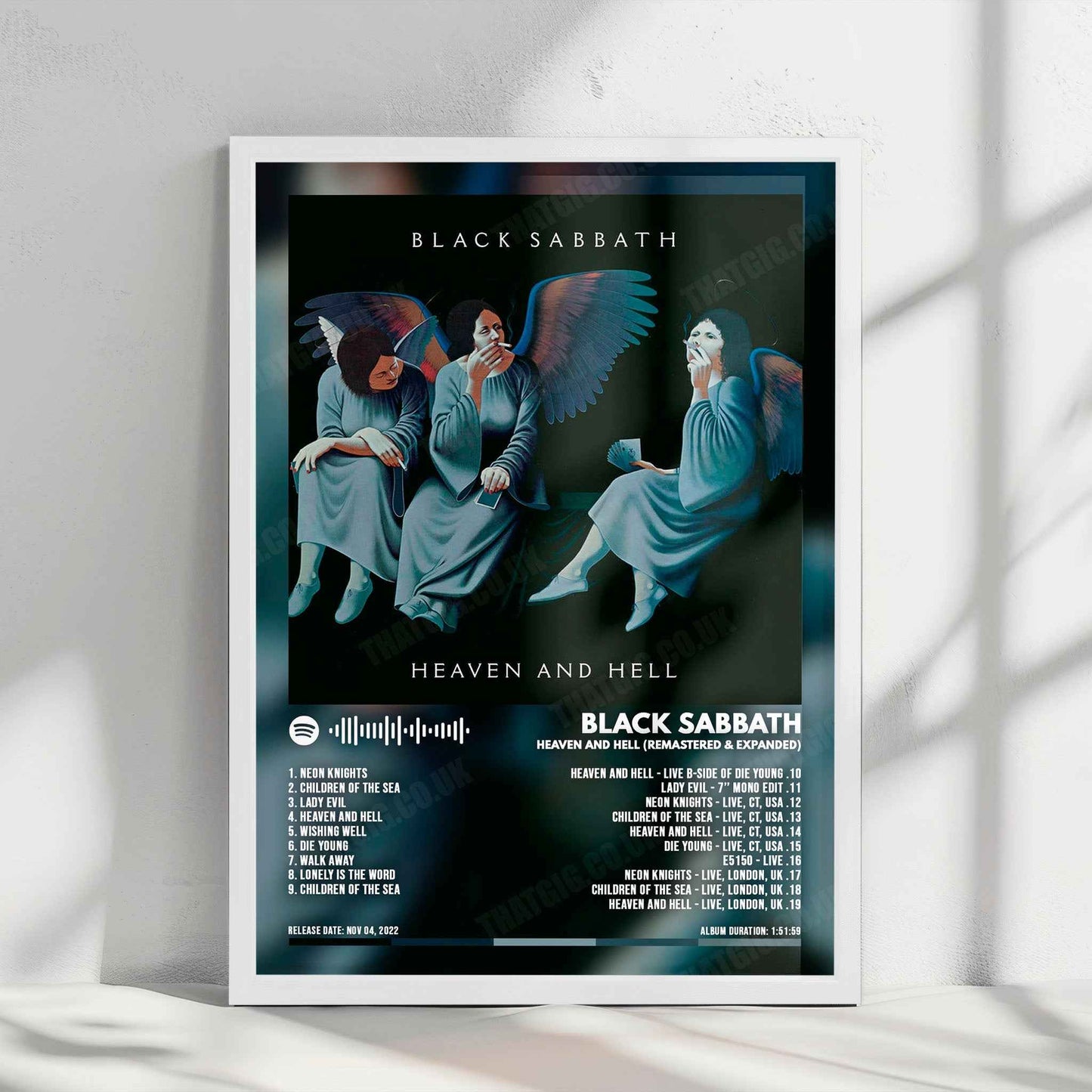 Black Sabbath "Heaven and Hell" Album Cover Poster - with Complete Tracklist