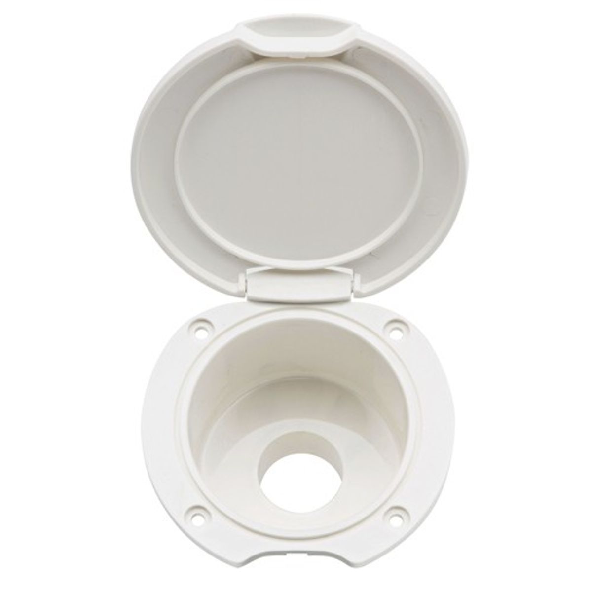 Can Shower Housing in White Plastic for Straight Shower Heads