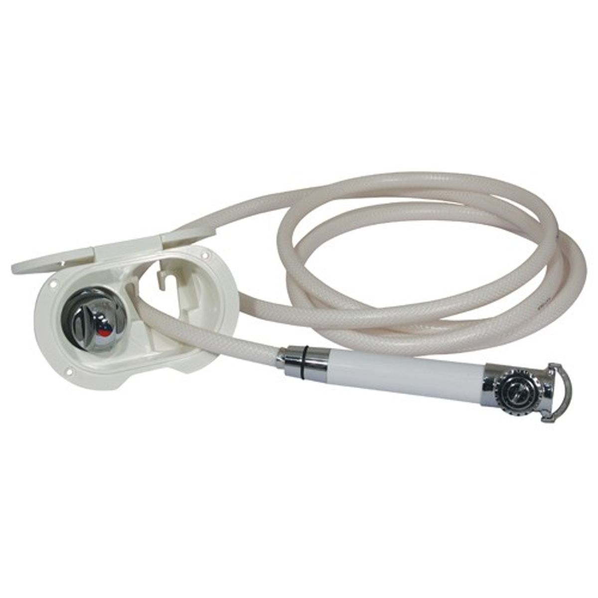 Can Concealed Shower Unit Complete with 3m Hose (White / Chrome)