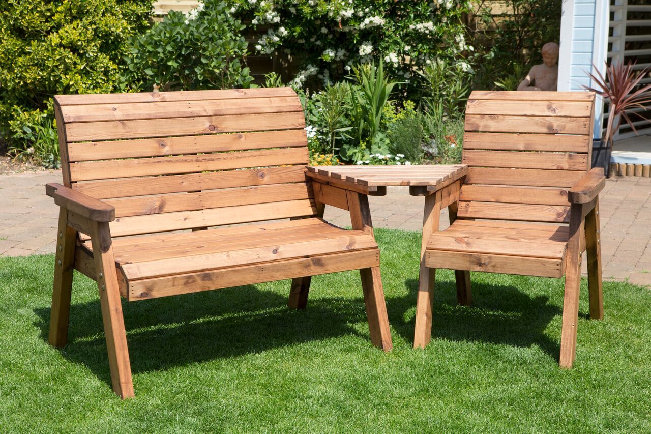 Charles Taylor Trading Three Seat Comp Set Angled Boxed Brown