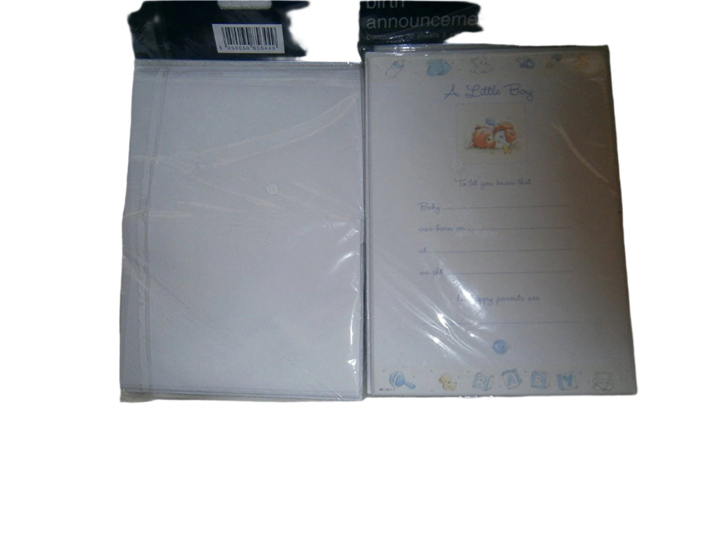 a little boy birth announcement 20 sheets&envelopes