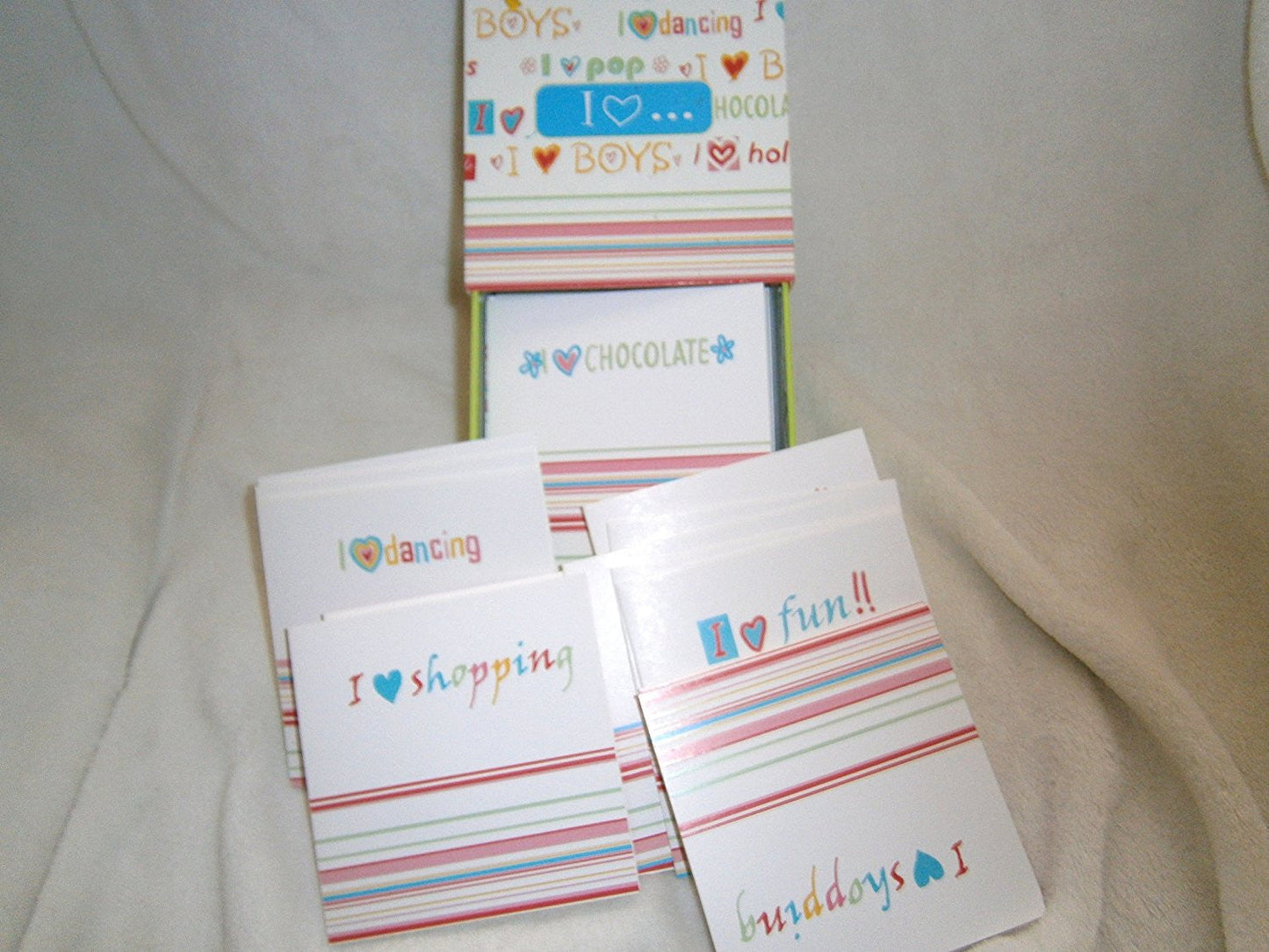 25 fun notecards and envelopes in a keepsake box