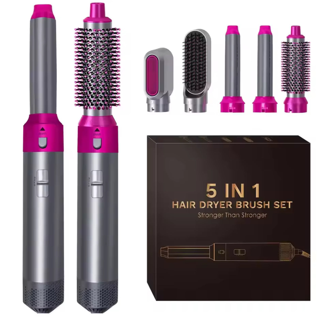 5 in 1 Hair Dryer Hot Comb Set Professional Curling Iron Hair Curler Straightener