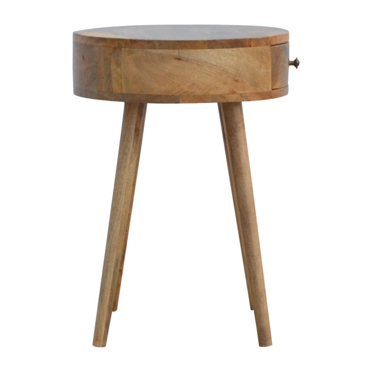 Artisan Furniture Solid Wood Nordic Circular Shaped Bedside
