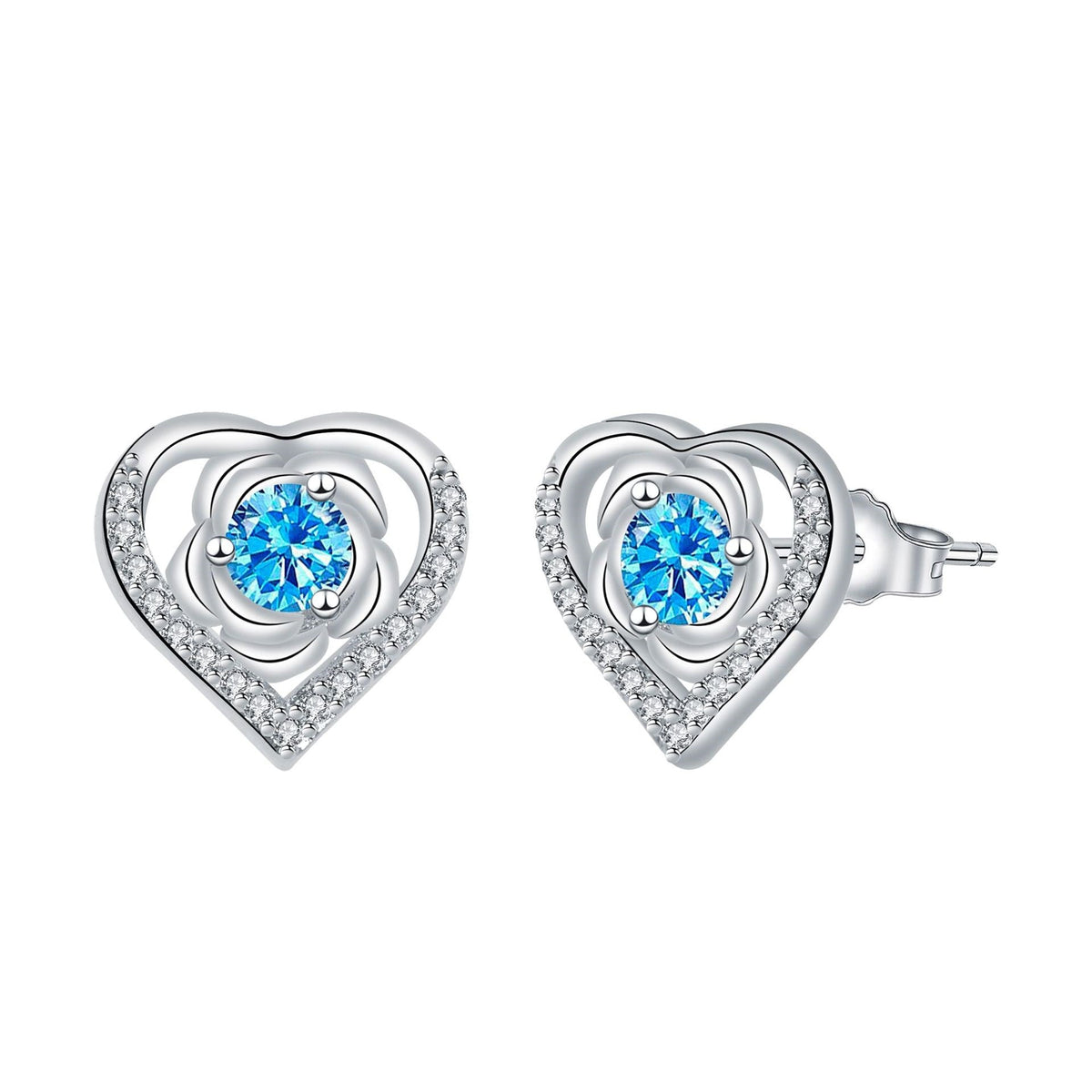 Love Heart Stud Earrings Temperament Valentine's Day Gift