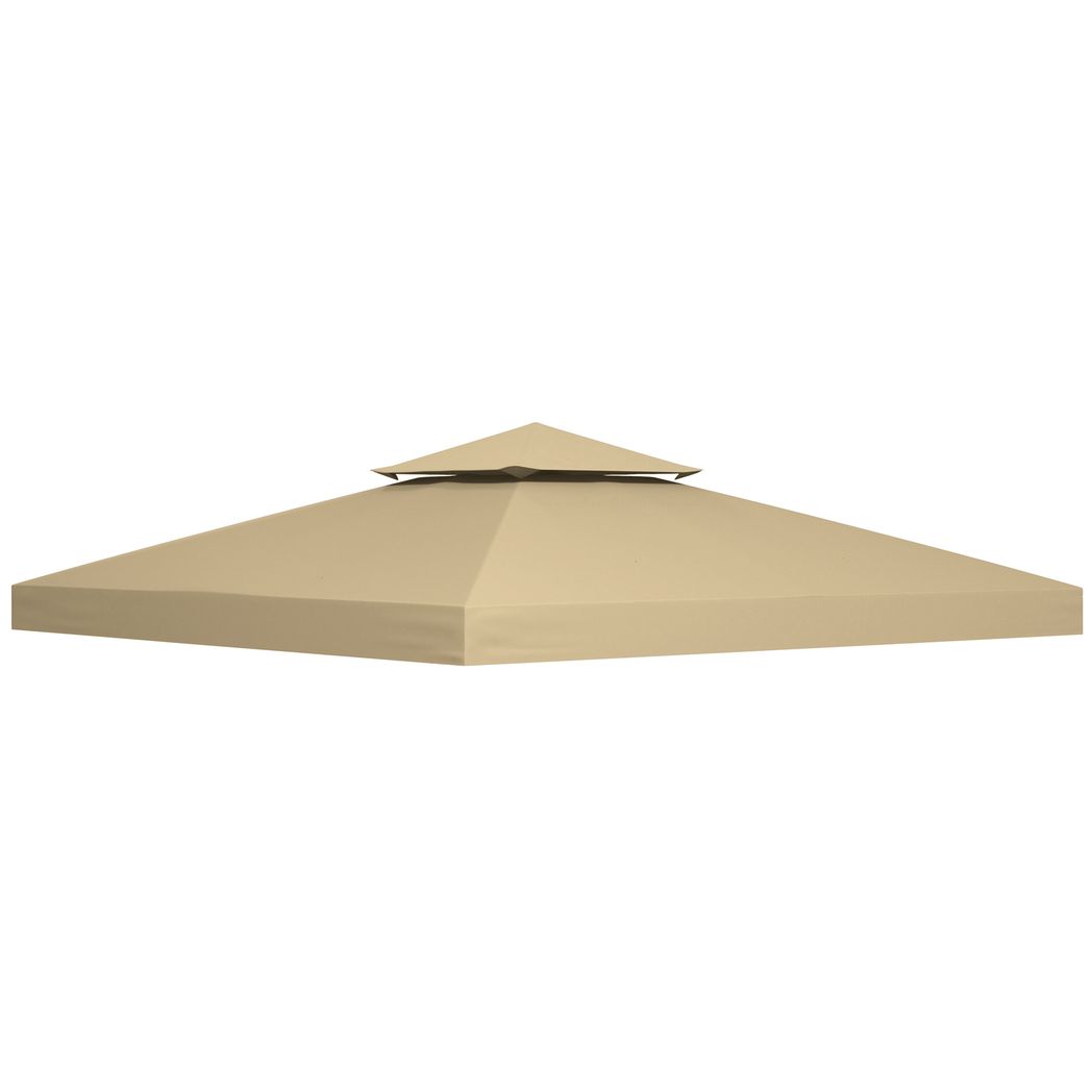 Outsunny 3 x 3(m) Gazebo Canopy Roof Top Replacement Cover Spare Part Deep Beige Beige 300cm x 300cm x 18cm