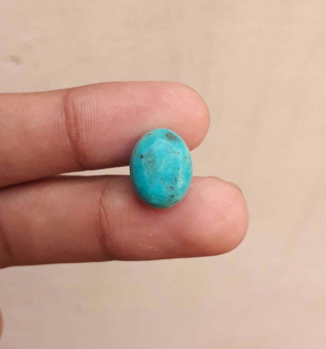 Natural Certified Turquoise - Blue Turquoise Feroza -9ct-15x12mm