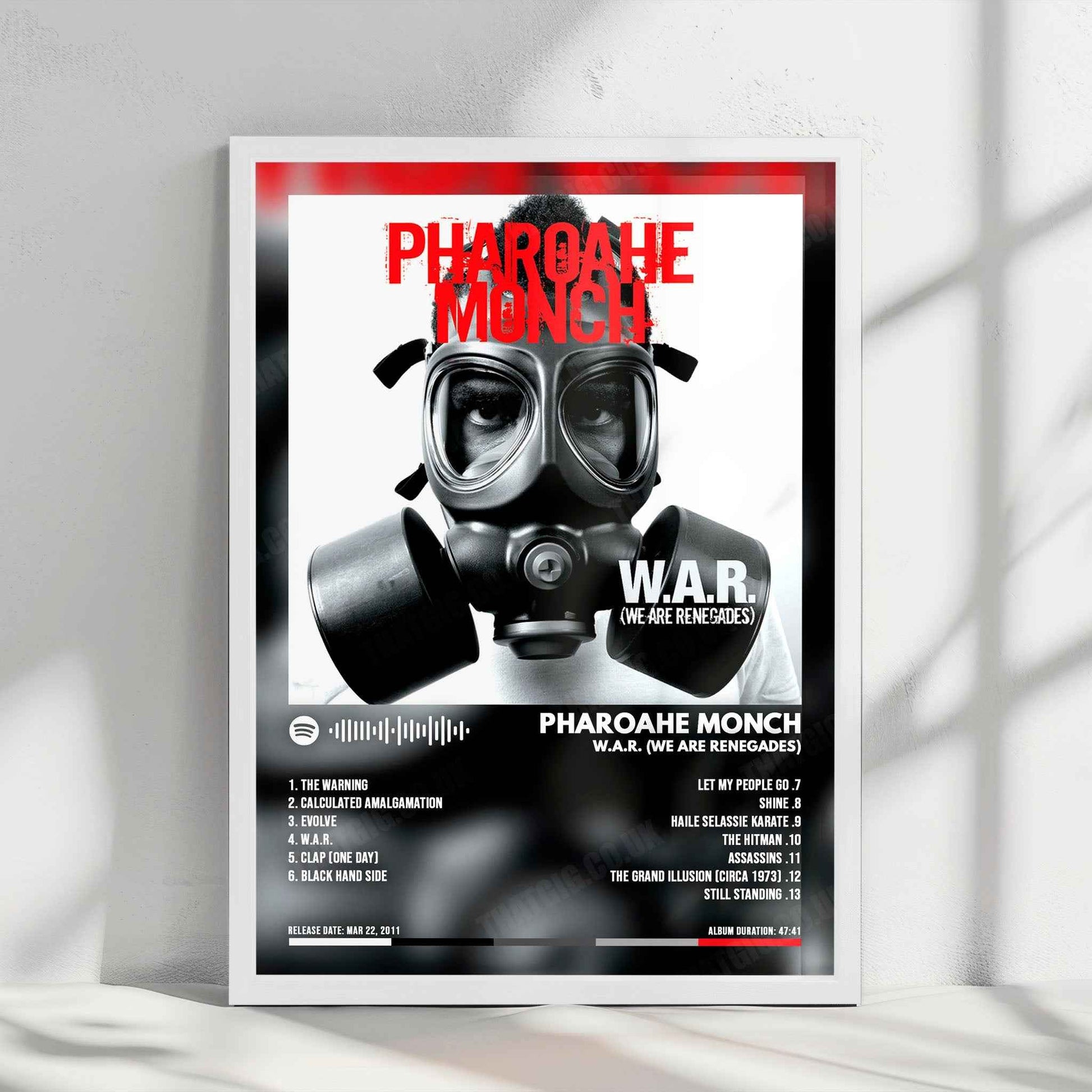 Pharoahe Monch "W.A.R. (We Are Renegades)" Album Cover Poster - with Complete Tracklist