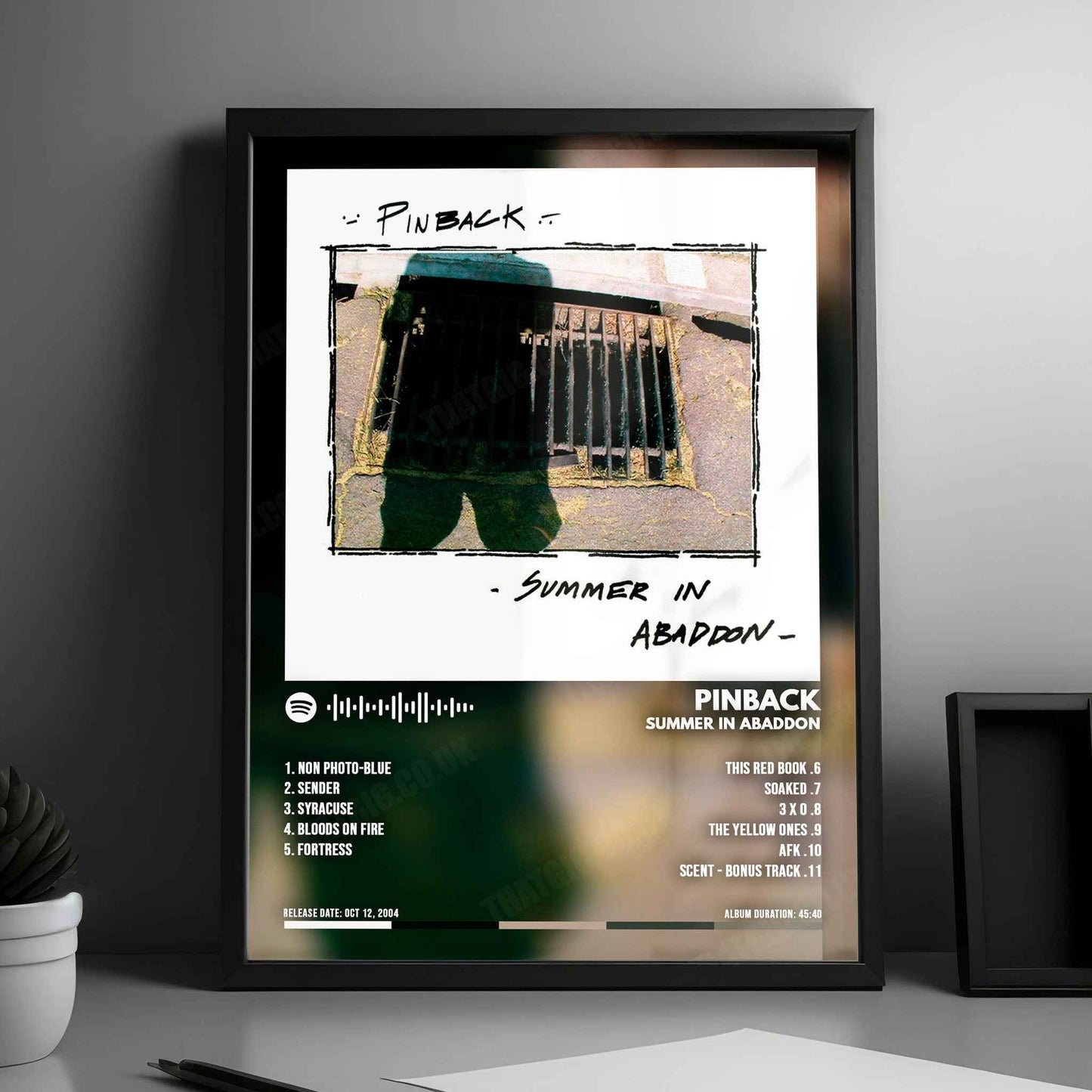 Pinback "Summer in Abaddon" Album Cover Poster - with Complete Tracklist