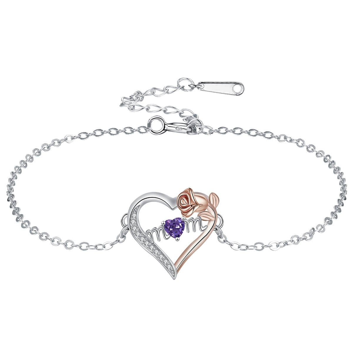 Love Heart Mom Rose Bracelet Ornament 520 Valentine's Day For Girlfriend Girlfriends Birthday Gift