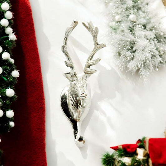 12CM NICKEL STAG HEAD WALL HOOK