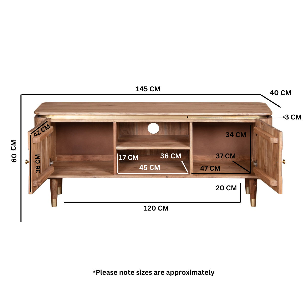 Berkley Acacia Wood TV unit
