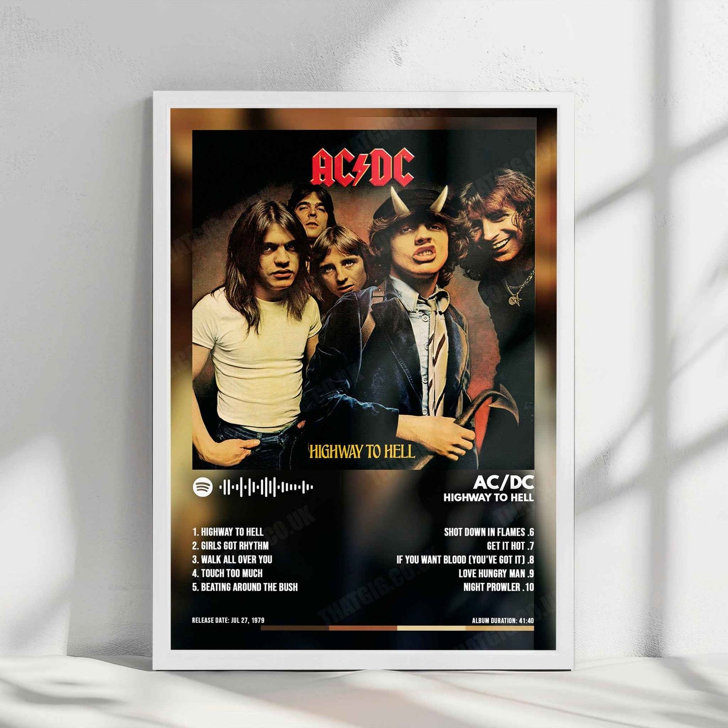 AC/DC "Highway to Hell" Album Cover Poster - with Complete Tracklist